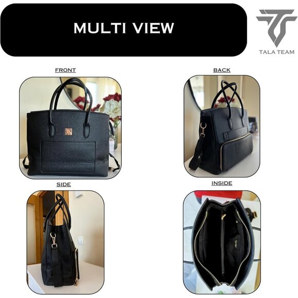 Tala Team Tote Bag Black Womens Insulated Lunch Compartment Handbag - Picture 4 of 7